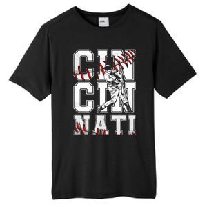 Cincinnati Retro Baseball Lover Met At Game Day Tall Fusion ChromaSoft Performance T-Shirt