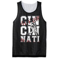 Cincinnati Retro Baseball Lover Met At Game Day Mesh Reversible Basketball Jersey Tank