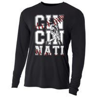 Cincinnati Retro Baseball Lover Met At Game Day Cooling Performance Long Sleeve Crew