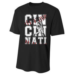 Cincinnati Retro Baseball Lover Met At Game Day Performance Sprint T-Shirt