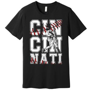 Cincinnati Retro Baseball Lover Met At Game Day Premium T-Shirt