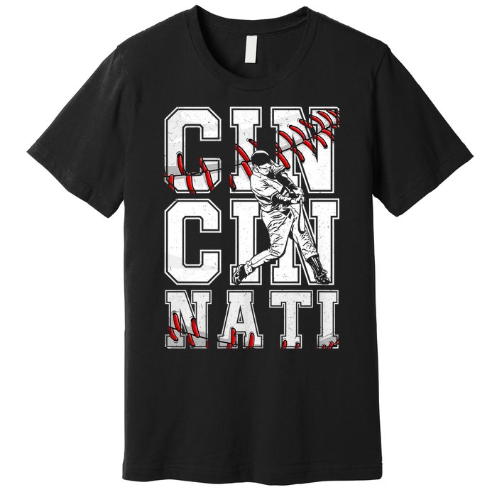 Cincinnati Retro Baseball Lover Met At Game Day Premium T-Shirt