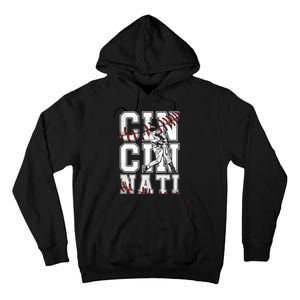 Cincinnati Retro Baseball Lover Met At Game Day Tall Hoodie