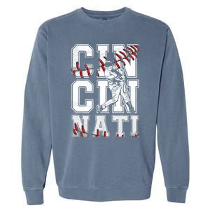 Cincinnati Retro Baseball Lover Met At Game Day Garment-Dyed Sweatshirt