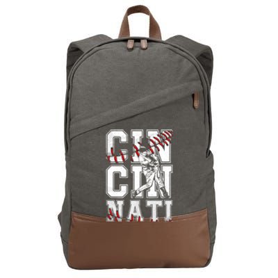 Cincinnati Retro Baseball Lover Met At Game Day Cotton Canvas Backpack