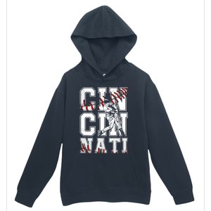 Cincinnati Retro Baseball Lover Met At Game Day Urban Pullover Hoodie