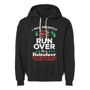 Christmas Runover By Reindeer Funny Xmas Garment-Dyed Fleece Hoodie