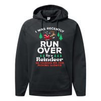 Christmas Runover By Reindeer Funny Xmas Performance Fleece Hoodie