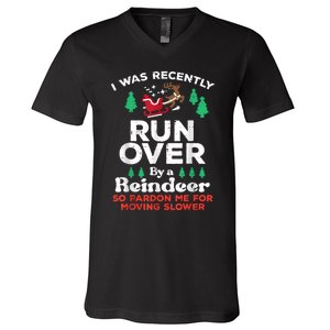 Christmas Runover By Reindeer Funny Xmas V-Neck T-Shirt