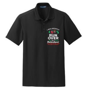 Christmas Runover By Reindeer Funny Xmas Dry Zone Grid Polo