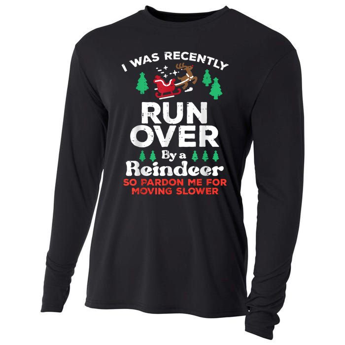 Christmas Runover By Reindeer Funny Xmas Cooling Performance Long Sleeve Crew