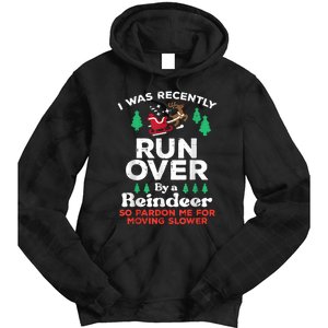 Christmas Runover By Reindeer Funny Xmas Tie Dye Hoodie