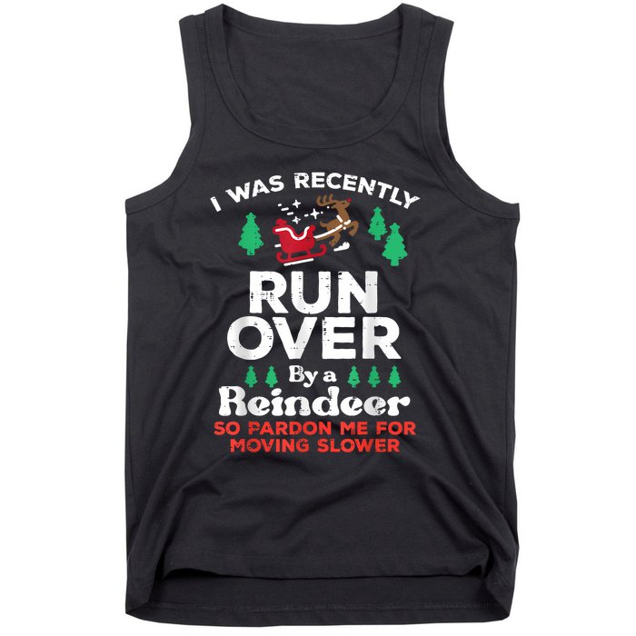 Christmas Runover By Reindeer Funny Xmas Tank Top