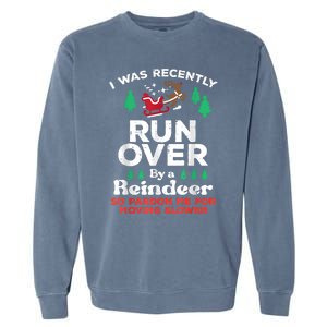 Christmas Runover By Reindeer Funny Xmas Garment-Dyed Sweatshirt