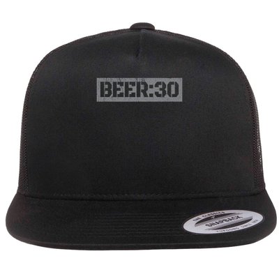 Cool Retro Beer 30 Distressed Graphic Design Beer Meme Flat Bill Trucker Hat