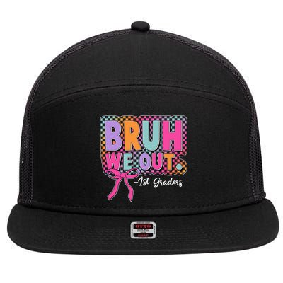 Cute Retro Bruh We Out First Graders 7 Panel Mesh Trucker Snapback Hat