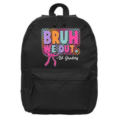 Cute Retro Bruh We Out First Graders 16 in Basic Backpack