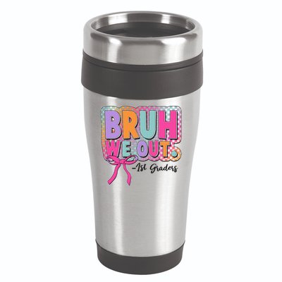 Cute Retro Bruh We Out First Graders 16oz Travel Tumbler
