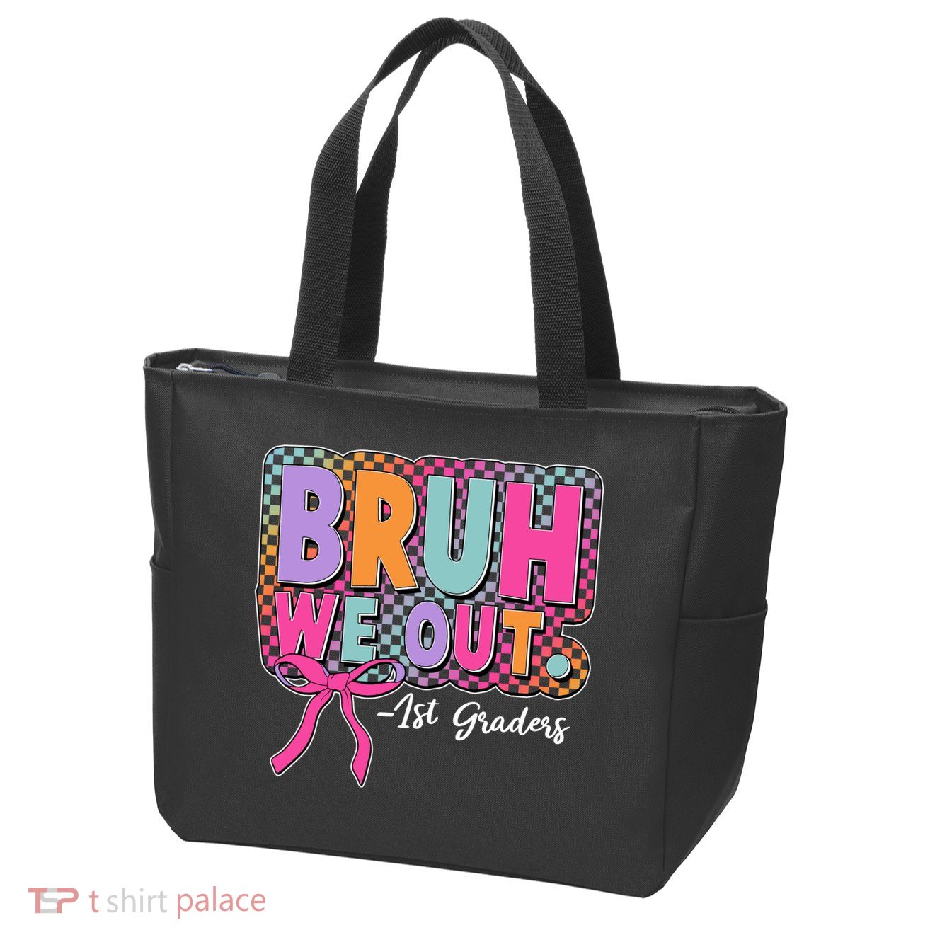 Cute Retro Bruh We Out First Graders Zip Tote Bag