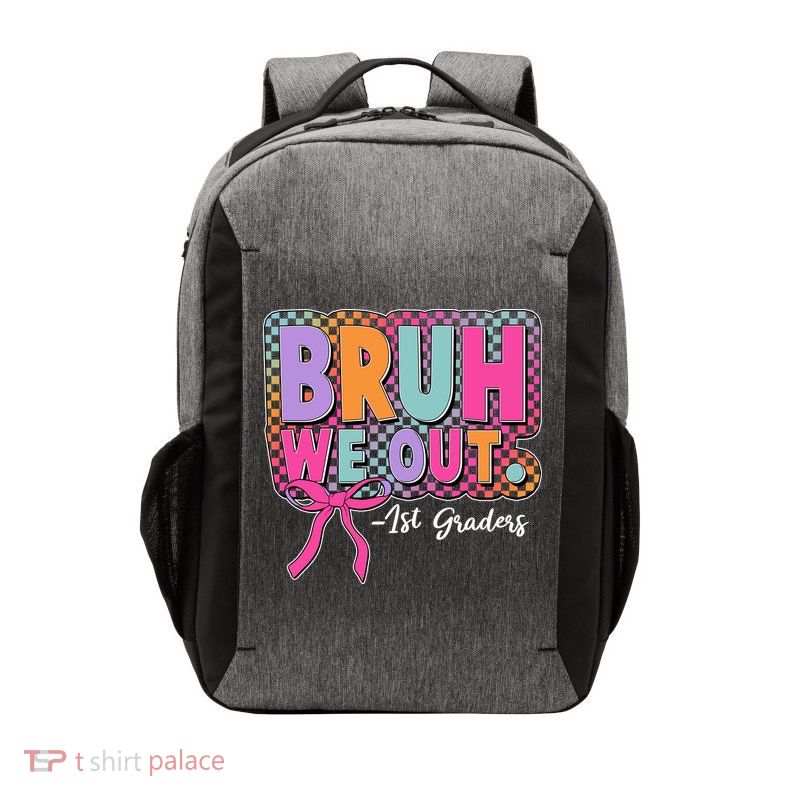 Cute Retro Bruh We Out First Graders Vector Backpack