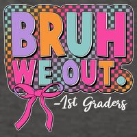 Cute Retro Bruh We Out First Graders Vector Backpack