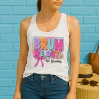 Cute Retro Bruh We Out First Graders Womens Tank Top