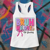 Cute Retro Bruh We Out First Graders Womens Tank Top