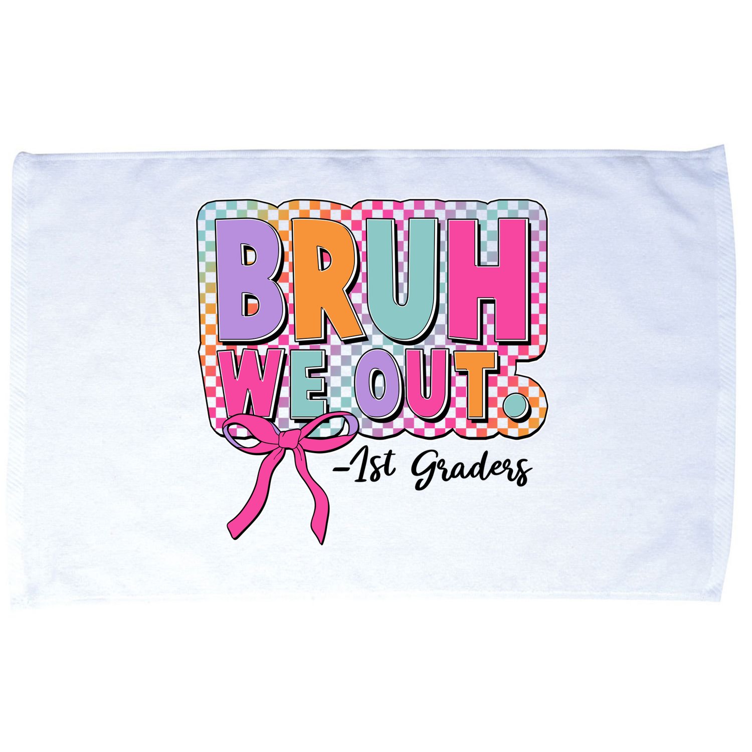 Cute Retro Bruh We Out First Graders Microfiber Hand Towel