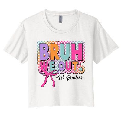 Cute Retro Bruh We Out First Graders Crop Top