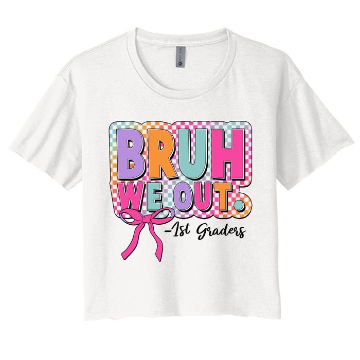 Cute Retro Bruh We Out First Graders Crop Top