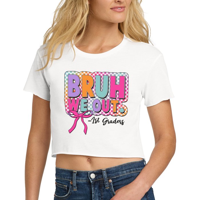 Cute Retro Bruh We Out First Graders Crop Top