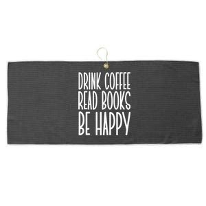 Coffee Read Books Be Happy Cute Gift Large Microfiber Waffle Golf Towel