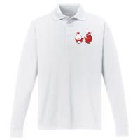 Cute Red Beans And Rice Performance Long Sleeve Polo