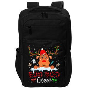 Christmas Reindeer Boo Boo Crew Nurse Buffalo Plaid Xmas Impact Tech Backpack