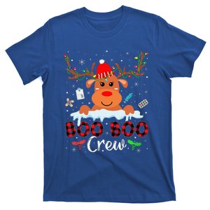 Christmas Reindeer Boo Boo Crew Nurse Buffalo Plaid Xmas T-Shirt