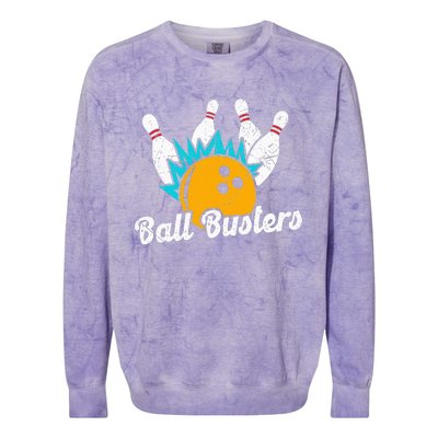 Classic Retro Bowling Team Name Ball Busters League Night Colorblast Crewneck Sweatshirt