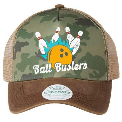 Classic Retro Bowling Team Name Ball Busters League Night Legacy Tie Dye Trucker Hat