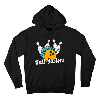 Classic Retro Bowling Team Name Ball Busters League Night Hoodie