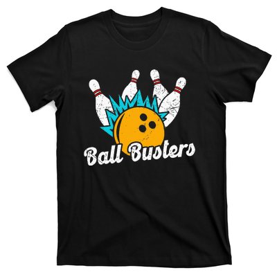 Classic Retro Bowling Team Name Ball Busters League Night T-Shirt