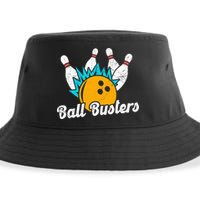 Classic Retro Bowling Team Name Ball Busters League Night Sustainable Bucket Hat