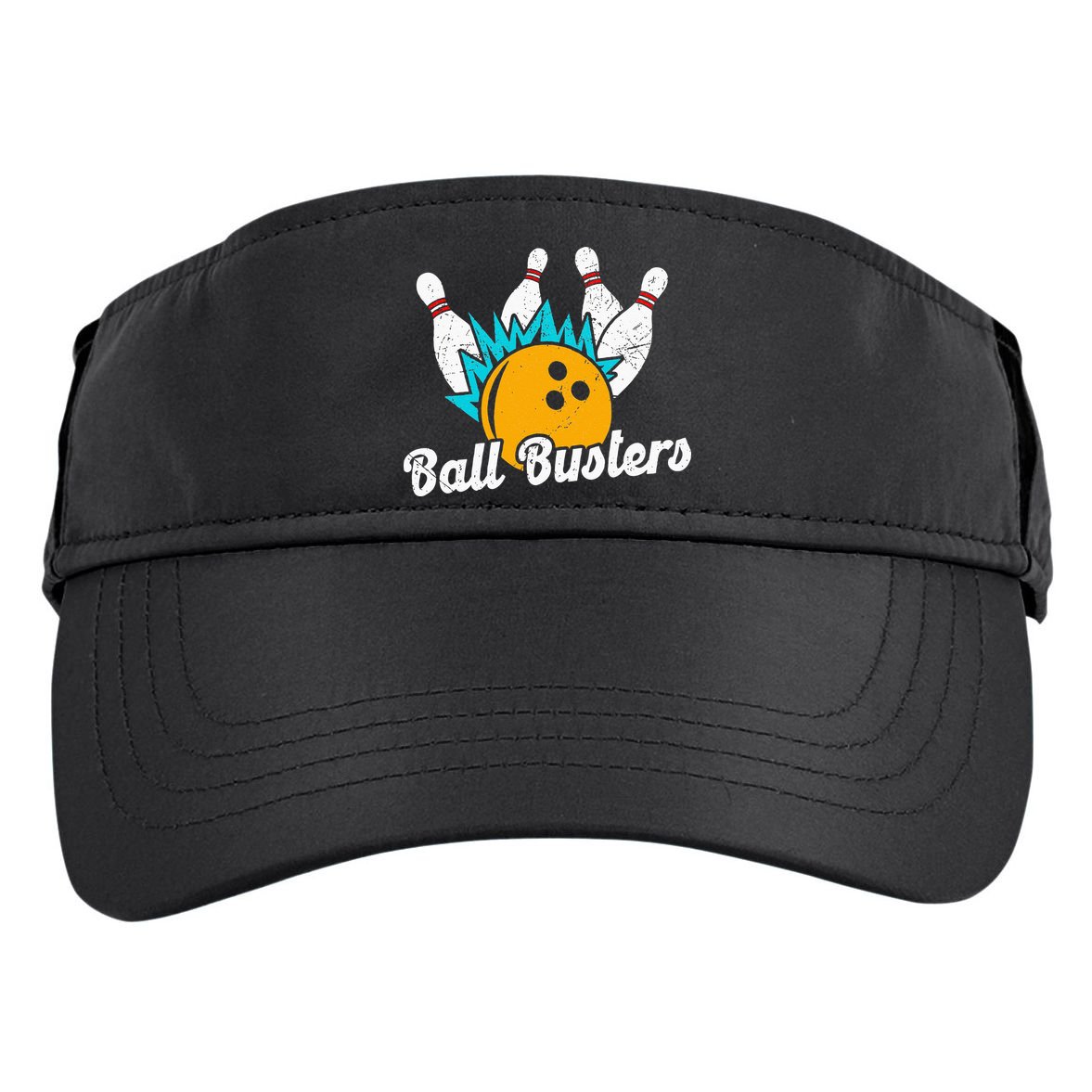 Classic Retro Bowling Team Name Ball Busters League Night Adult Drive Performance Visor