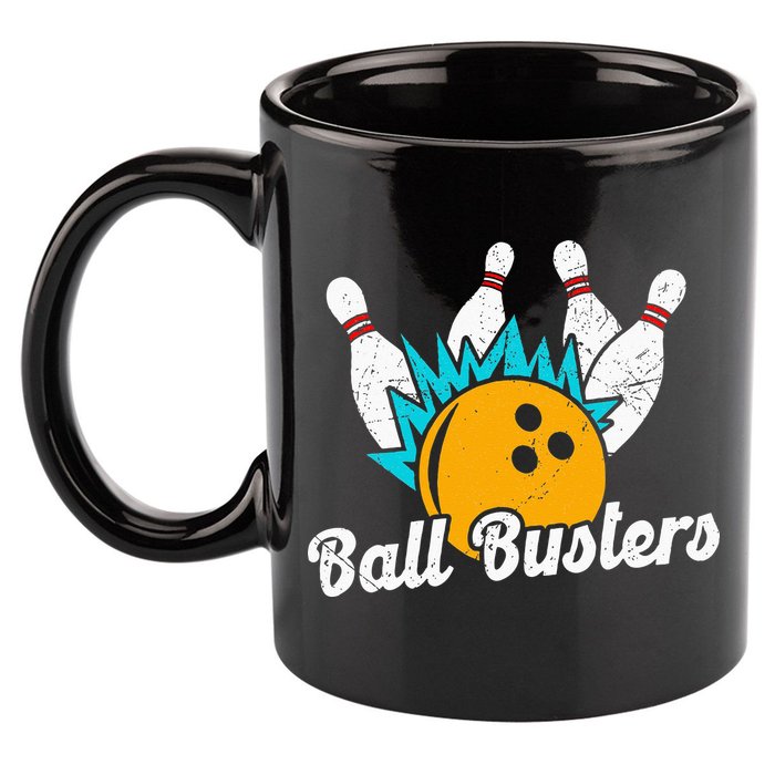 Classic Retro Bowling Team Name Ball Busters League Night 11oz C Handle Ceramic Mug