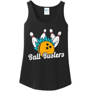 Classic Retro Bowling Team Name Ball Busters League Night Ladies Essential Tank