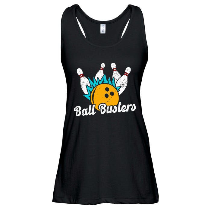 Classic Retro Bowling Team Name Ball Busters League Night Ladies Essential Flowy Tank