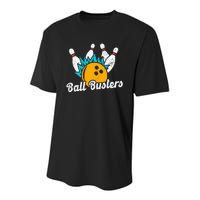 Classic Retro Bowling Team Name Ball Busters League Night Youth Performance Sprint T-Shirt