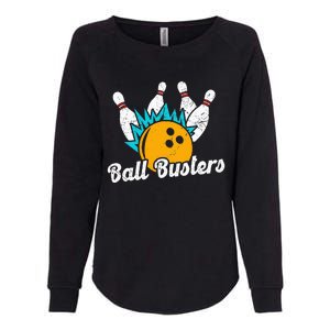 Classic Retro Bowling Team Name Ball Busters League Night Womens California Wash Sweatshirt