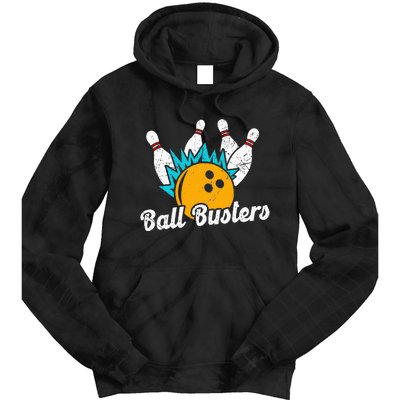 Classic Retro Bowling Team Name Ball Busters League Night Tie Dye Hoodie