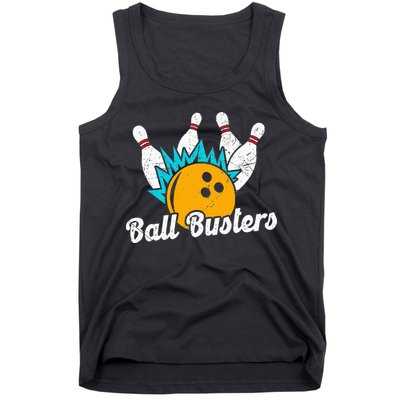 Classic Retro Bowling Team Name Ball Busters League Night Tank Top