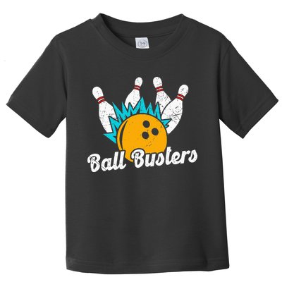 Classic Retro Bowling Team Name Ball Busters League Night Toddler T-Shirt