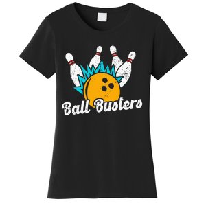 Classic Retro Bowling Team Name Ball Busters League Night Women's T-Shirt